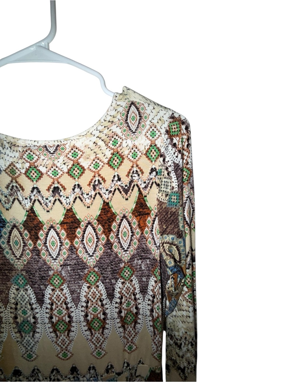 Cristina Y2K Boho Printed Long Sleeve Tunic Mini Dress Size L - Picture 6 of 6